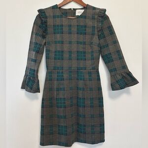 J.O.A. Green and Gray Plaid Dress SIZE XS